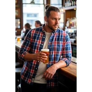 Vintage Y2K XXL Abercrombie & Fitch Men's plaid shirt blokecore